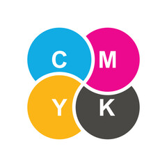 CMYK logo round vector design