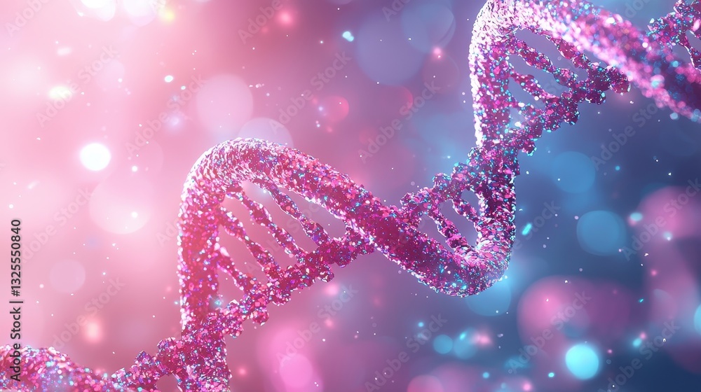 Poster abstract graphic visualization of dna structure in a science laboratory environment