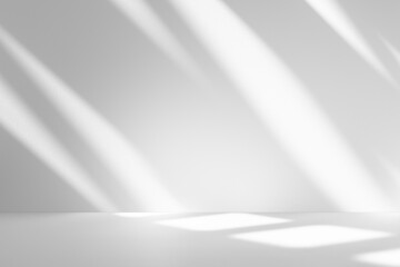 Wall interior background, studio and backdrops show products.with shadow from window color white and grey. background for text insertion and presentation product	