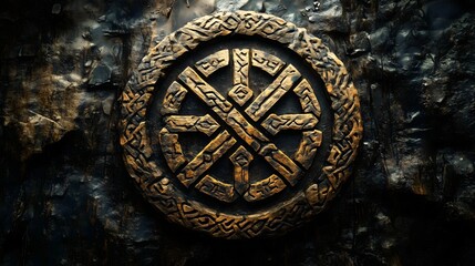 Intricate ancient Norse rune design showcasing cultural symbolism and craftsmanship in a historical context