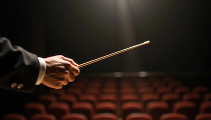 Conductor Hand Holding Baton Close-up For Music Education Websites Concert Program Design Orchestra Promotional Materials