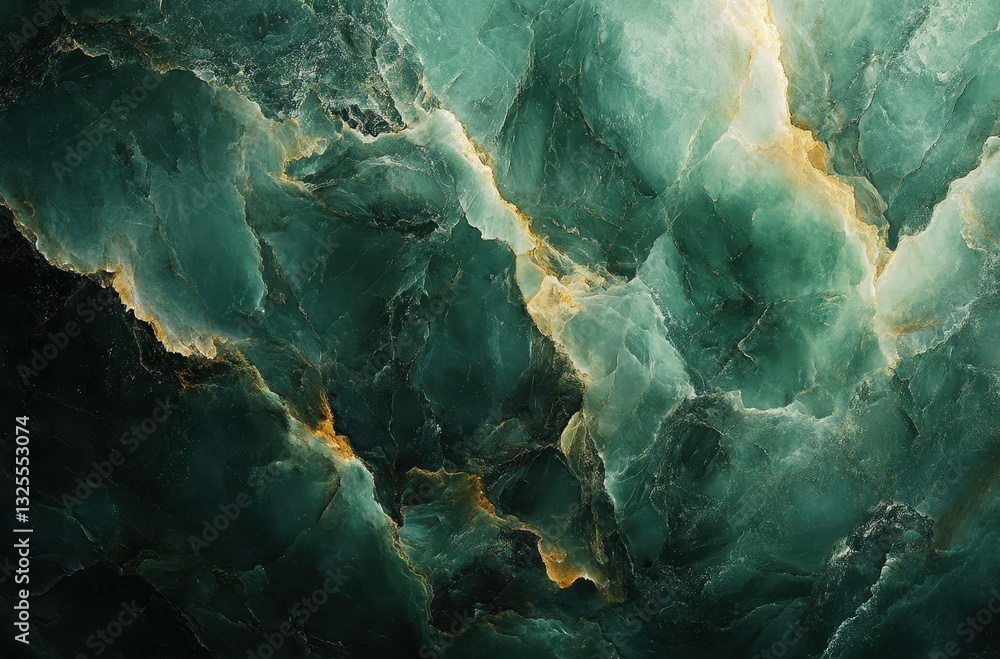 Poster stunning green and gold abstract marble background featuring intricate swirls and textures with a ri