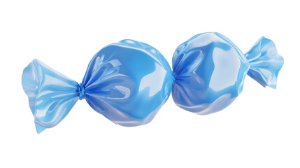 blue easter egg with ribbon isolated on white background 