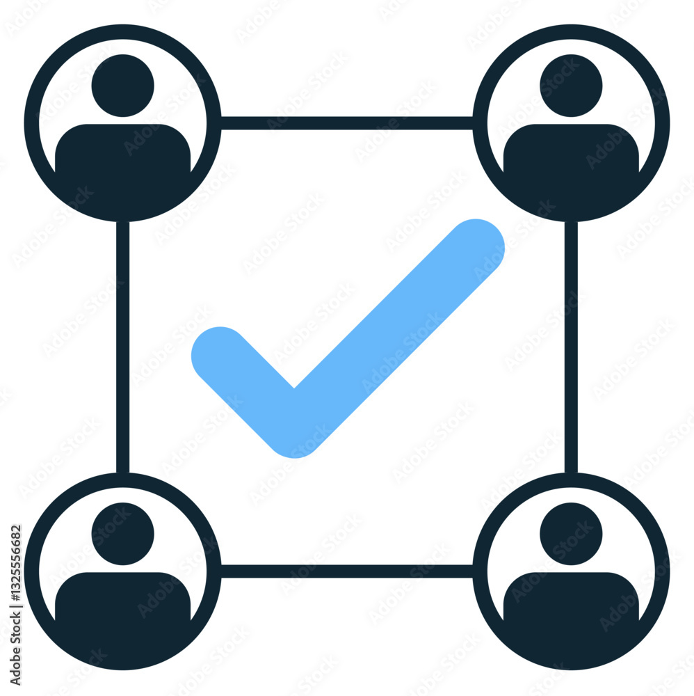 Poster connect people network icon vector symbolizing teamwork, communication, and networking. great for so