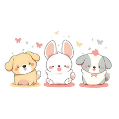 Playful and whimsical dog illustrations in vibrant and minimalist designs.