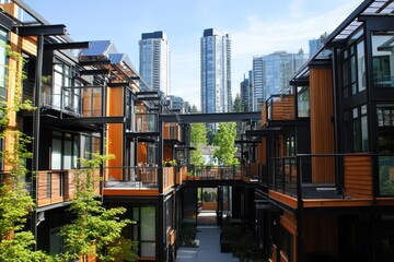 Modern urban housing courtyard