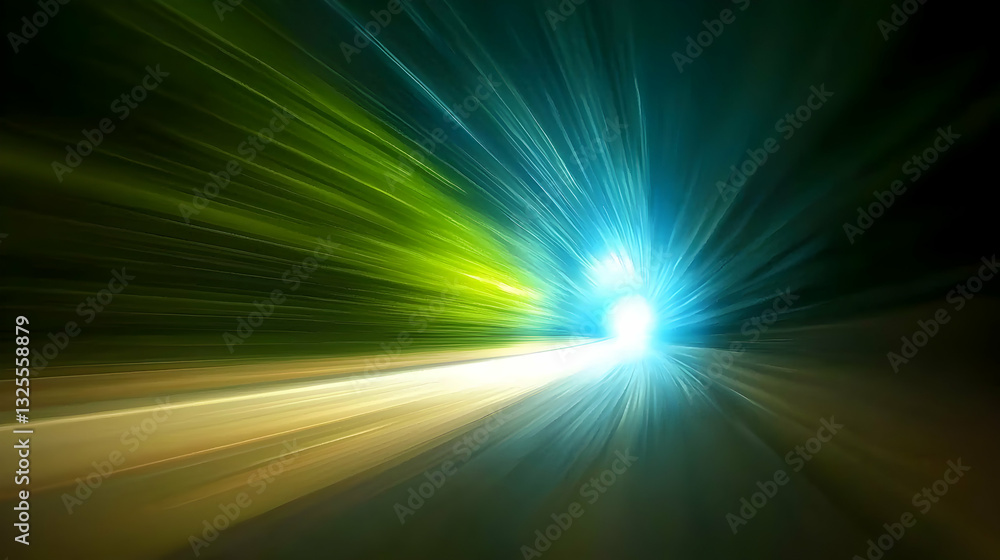 Poster a colorful abstract image of light and motion spreading forward