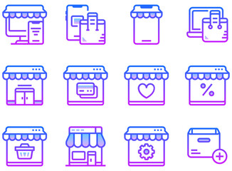 Set of Online shopping icons	
