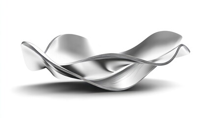 Abstract, metallic, sculpted bowl