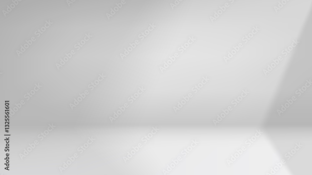Fototapete Empty bright studio with window light. 3d vector background for product design