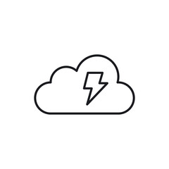 Cloud lightning icon isolated