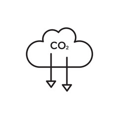 Low carbon dioxide icon isolated