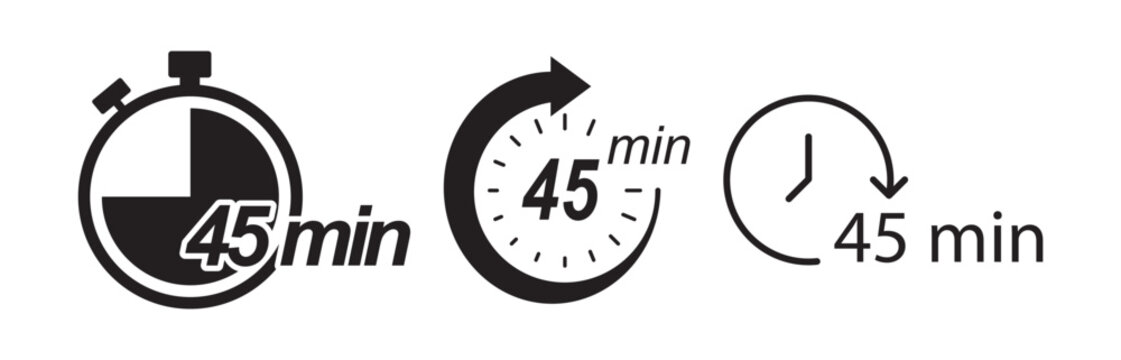 45 minutes set icon black
