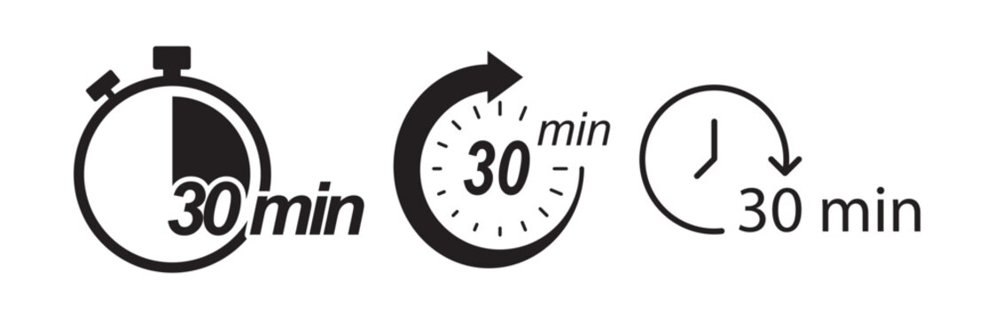 30 minutes set icon black