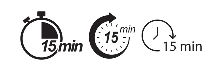 15 minutes set icon black