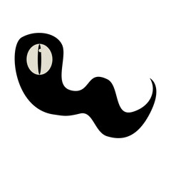 Silhouette of Halloween Monster. Isolated on White Background. Vector Illustration