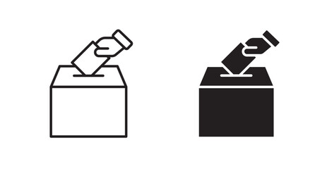 Ballot filled and outlined icons vectors on white background