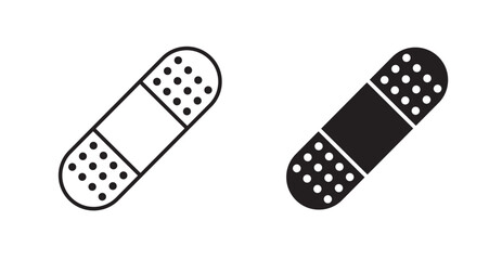 Band aid filled and outlined icons vectors on white background