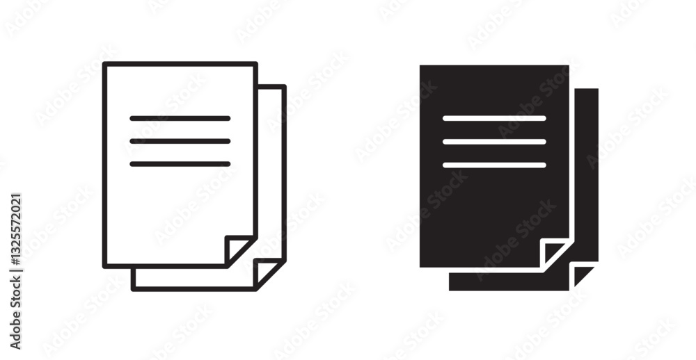Poster duplicate filled and outlined icons vectors on white background