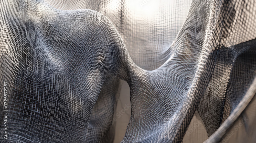 Poster Ethereal woven fabric creating a mesmerizing visual texture and a flowing movement