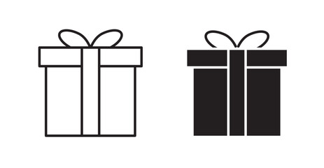 Gift filled and outlined icons vectors on white background