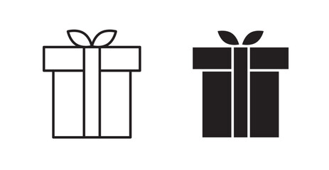 Gifts filled and outlined icons vectors on white background