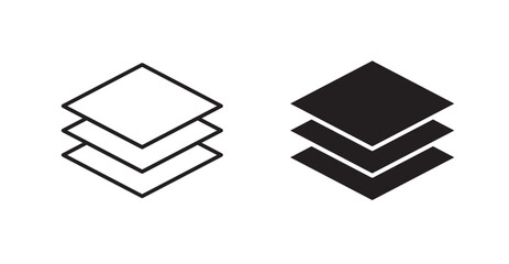 Layers filled and outlined icons vectors on white background