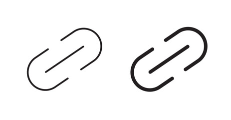 Link filled and outlined icons vectors on white background