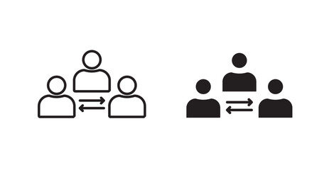 Mediator filled and outlined icons vectors on white background