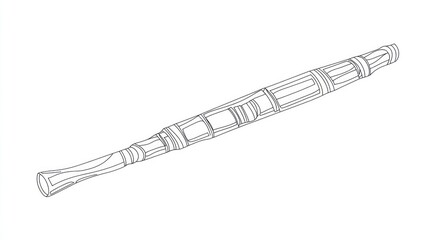 Detailed line drawing of a vaporizer pen