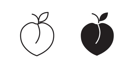 Peach filled and outlined icons vectors on white background