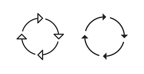 Recycle filled and outlined icons vectors on white background