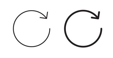 Refresh filled and outlined icons vectors on white background