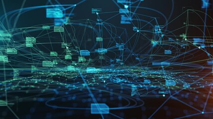 High-speed data transfer digital network connectivity, background animation - Powered by Adobe