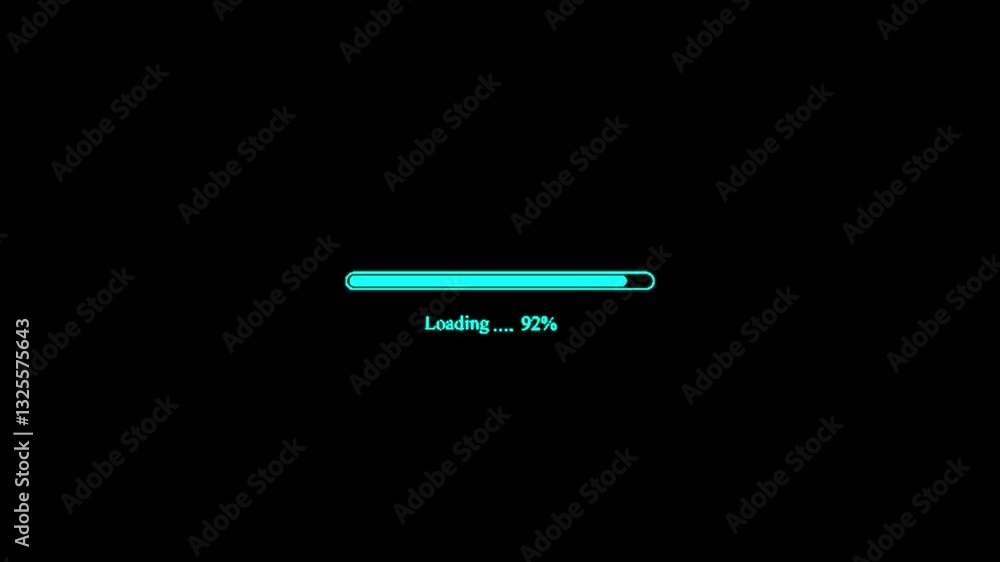 Poster loading bar animation, downloading system . processing percentage 0 to 100 transfer