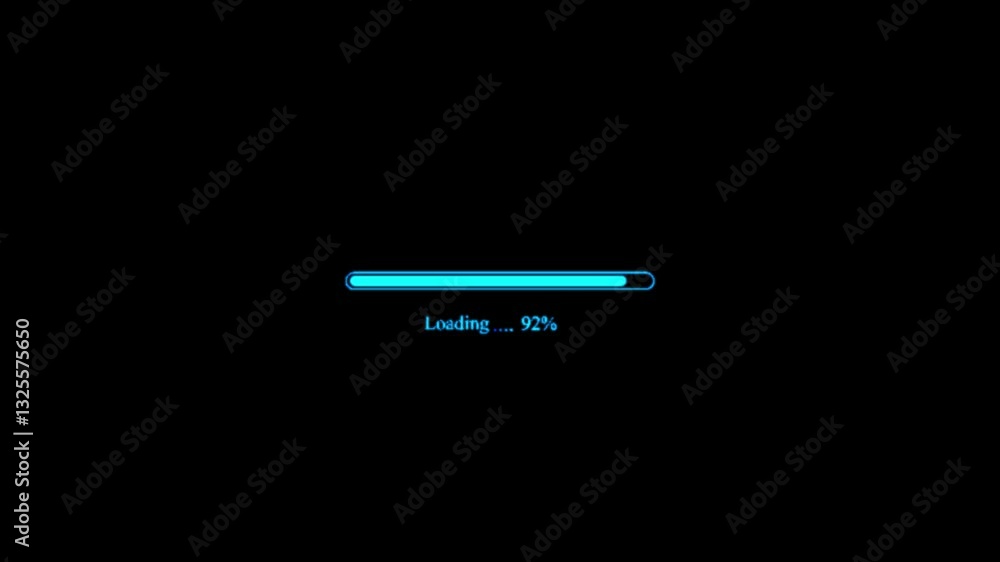 Poster loading bar animation, downloading system . processing percentage 0 to 100 transfer