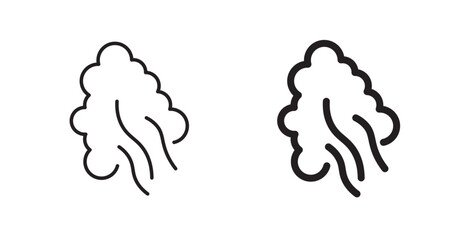 Smoke filled and outlined icons vectors on white background