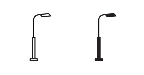 Street light filled and outlined icons vectors on white background