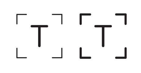 Text filled and outlined icons vectors on white background