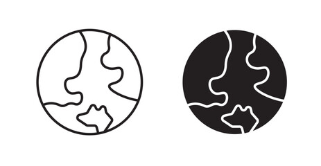 World filled and outlined icons vectors on white background