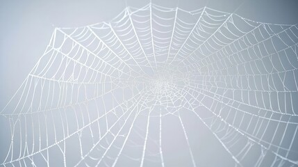 Obraz premium Intricate Close-up of a Delicate Spider Web Against a Soft Background