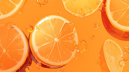 orange picture cartoon 2D, a beneficial fruit, is used as an illustration for advertising.