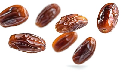 Delicious dried dates in the air closeup