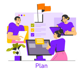 Planning. Flat Vector Illustration