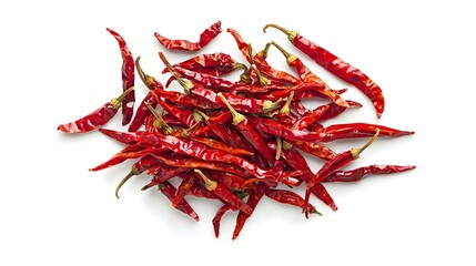 Fototapeta premium Red chili pepper threads isolated on white