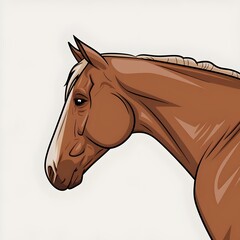 Side view of horse isolated on white background.