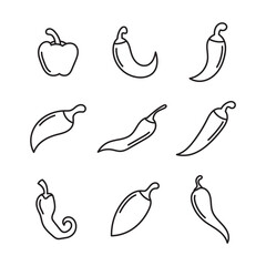 chili icon line vector design