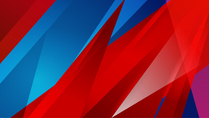 abstract red and blue shapes geometric shape overlay background vector illustration, for presentation design, wallpaper, or website background