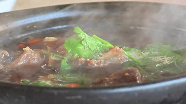 Hot Bak Kut Teh in a Bowl