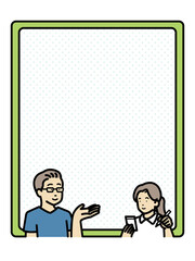 医者と看護師のイラストのフレーム